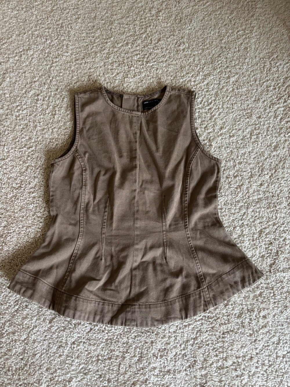NWT ASOS Sleeveless Brown Peplum Top 6